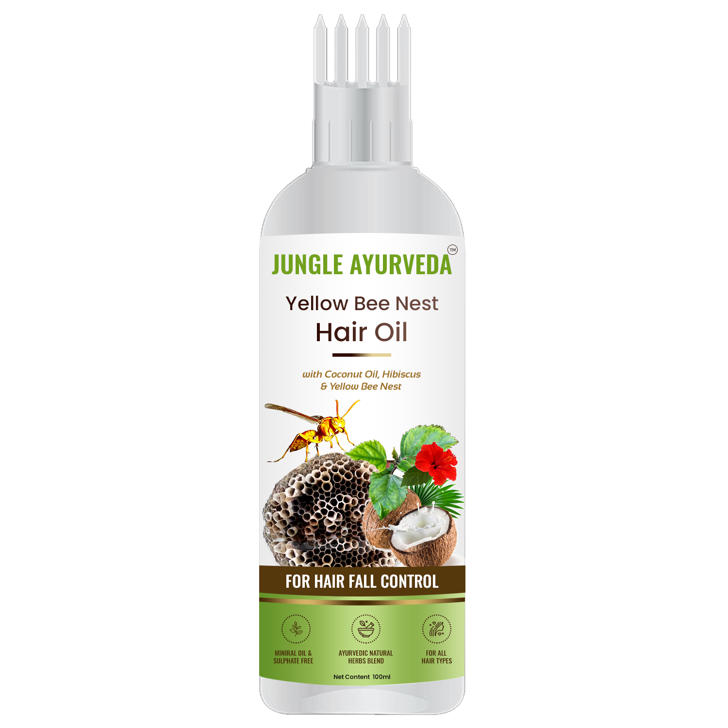Yellow Bee Nest  Hair Oil for Hair Growth and Hair Fall Control - With Tataiya chatta Oil