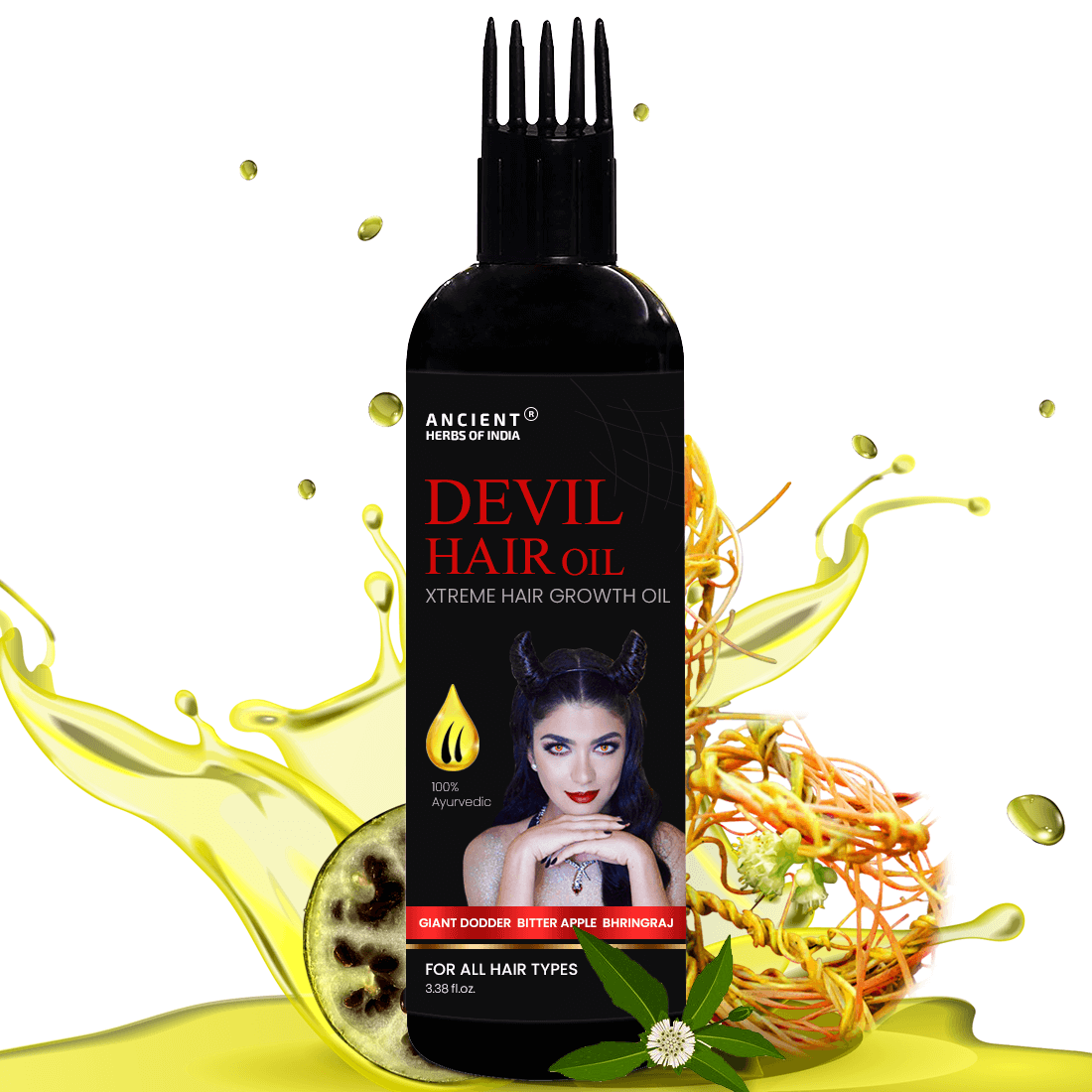Devil Ayurvedic Hair Oil For Hair Fall Control and Hair Growth with Giant Dodder, Bitter Apple & Bhringraj oil