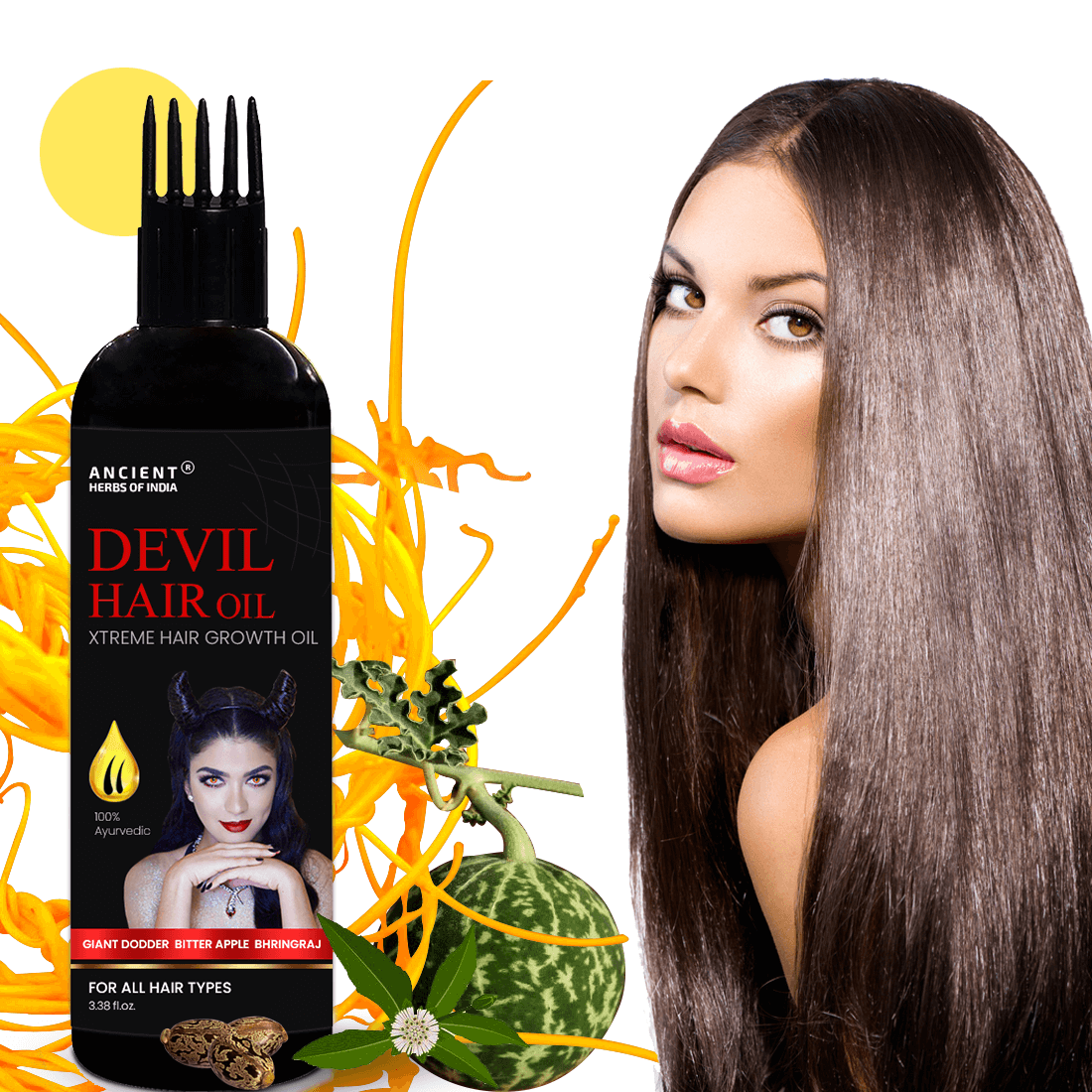 Devil Ayurvedic Hair Oil For Hair Fall Control and Hair Growth with Giant Dodder, Bitter Apple & Bhringraj oil