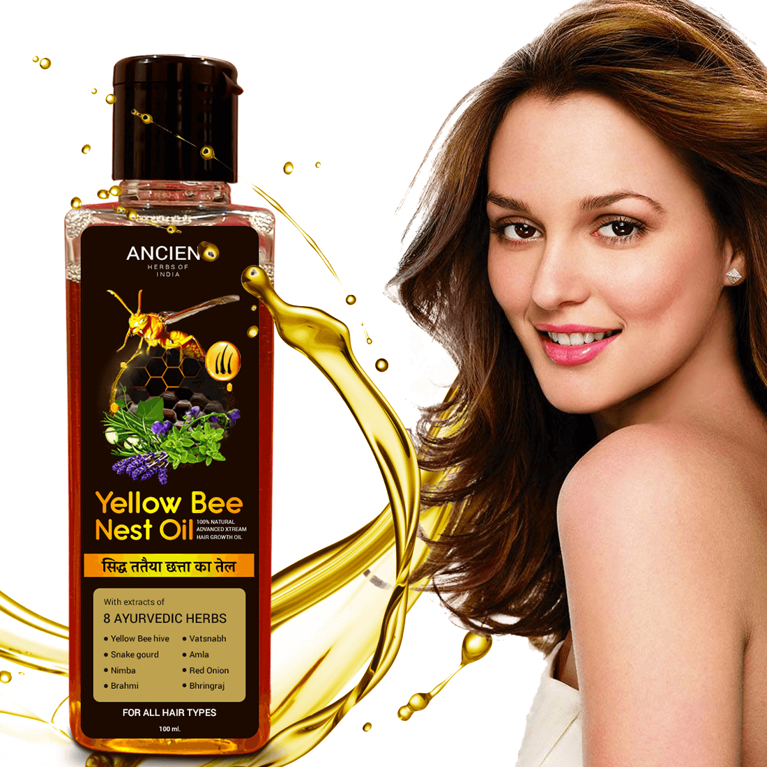Yeloow Bee Nest Adivasi hair oil original, Adivasi herbal hair oil for hair growth, Hair Fall Control, For women and men