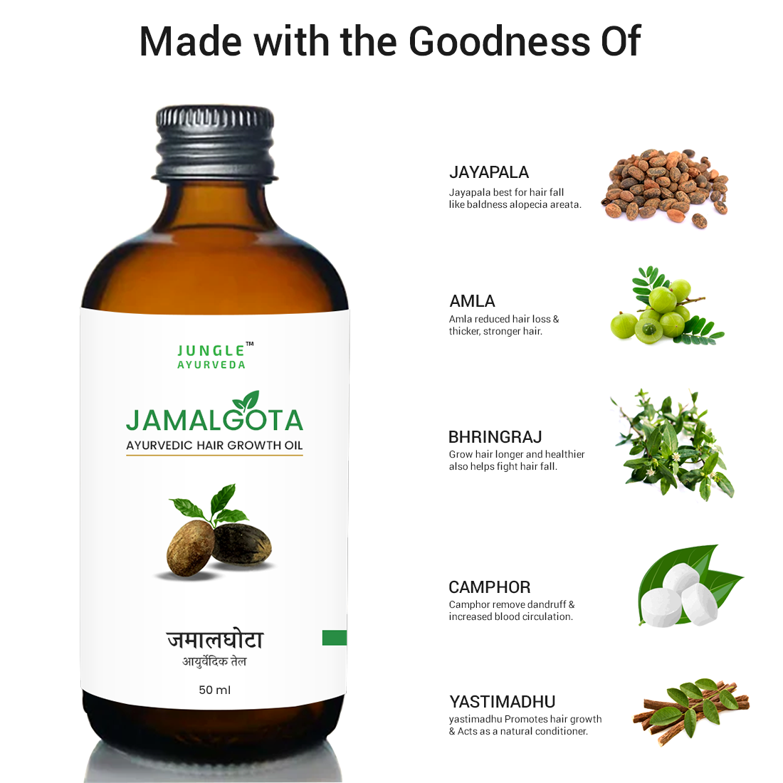 Jamalgota Oil for Hair Regrowth and Alopecia for Men and Women